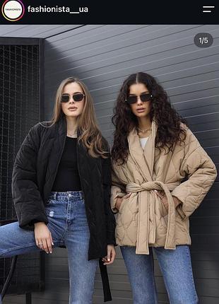 Бежева куртка кімоно fashionista