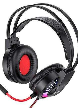 Накладні навушники hoco w105 joyful (usb+3.5mm/1.2m) червоний