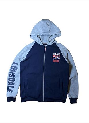 Оригінальне зип-худі lonsdale london на флісі (розмір l)