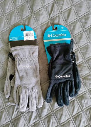 Женские перчатки columbia, черные - s, серые - м. оригинал