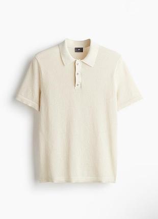 Чоловіча футболка в’язане поло h&m regular fit s-m