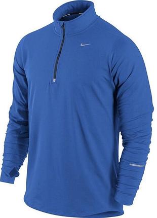 Спортивная синяя кофта/пайта nike dri-fit element 1/2 zip running reflective training under era nb original l-xl беговая asics run