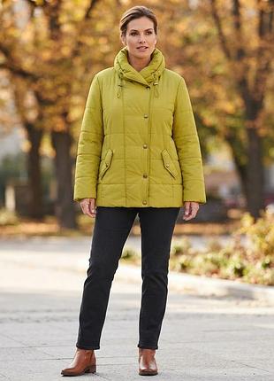 Брендовая оливковое стеганая куртка gerry weber edition, размер xl / 2xl (