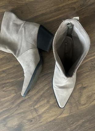 Жіночі ботильйони zara сірі замшеві