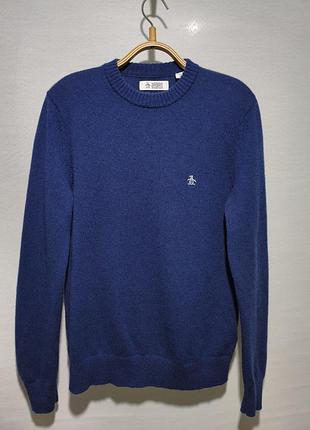 Синій м'який светр з вовни penguin m
 100% lamb wool
