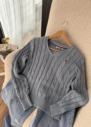 Светр у коси polo ralph lauren блакитний, розмір xs-s
