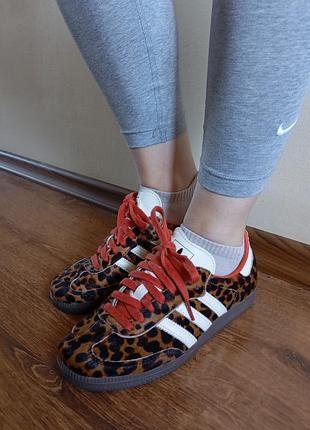 Кроссовки adidas originals samba og в анималистической расцветке preloved red leopard ji2734 оригинал р.38 стан идеален