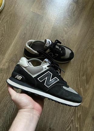 Кросівки new balance 574 замшеві чорні