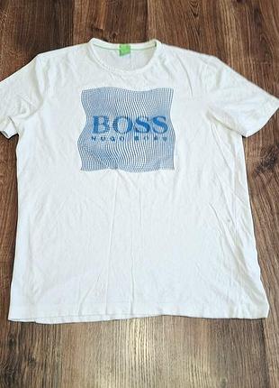 Чоловіча унікальна футболка hugo boss з великим лого оригінал