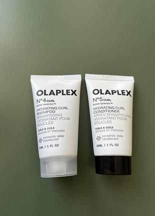 Бальзами для волосся olaplex bond shaper для кучерявого волосся. набір із olaplex #4 curl shampoo + olaplex #5 curl conditioner. 30 мл + 30 мл