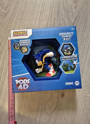Колекційна 3d фігурка wow! pods 4d — сонік (sonic the hedgehog) 10 см
