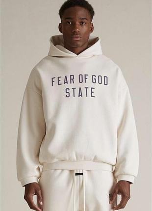 Худі чоловіче fear of god essentials молочне, розмір l