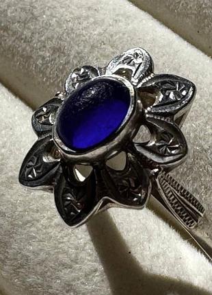 Вінтажне кільце зі стерлінгового срібла 916 проби з кольоровим кристалом ссер жіночі прикраса ссер