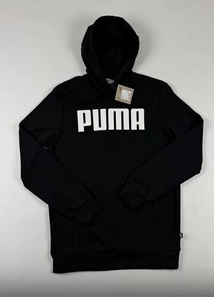 Худі світшот чоловічий новий puma чорний базовий новий трендовий з капюшоном светр кенгуру новий брендовий
