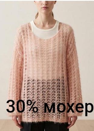 Жіночий светр massimo dutti, рожевий, розмір m, 30% мохер