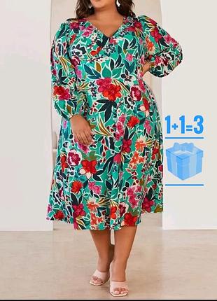🥰міді сукня в квітковий принт shein 24/26 батал
