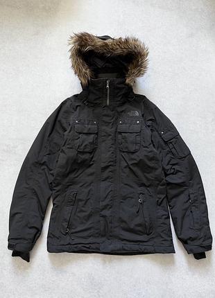 Жіноча зимова куртка парка the north face чорна з капюшоном хутро gorpcore outdoor utility
