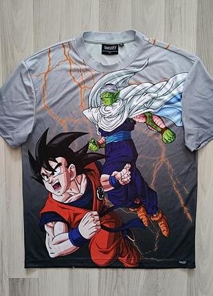 Футболка з великим аніме-принтом із серії dragon ball z (із зображенням гоку та пікколо)