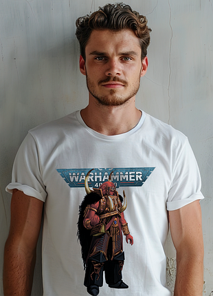 Футболка чоловіча з оригінальним принтом написом "warhammer кхорніт" push it