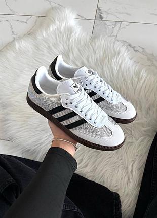 Кросівки adidas samba light grey swarovski  арт 1099