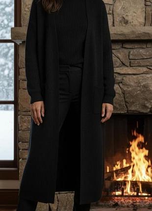 Кардиган длинный черный от zara