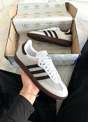 Кроссовки adidas samba light grey swarovski арт 1099