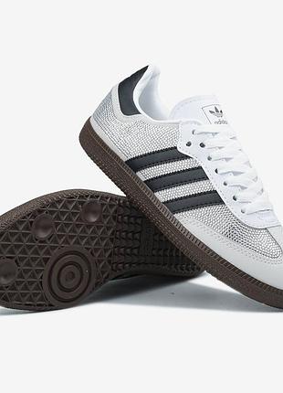 Кроссовки adidas samba light grey swarovski арт 1099