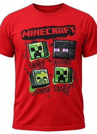 Красная футболка minecraft primark на парня 12-13 лет
