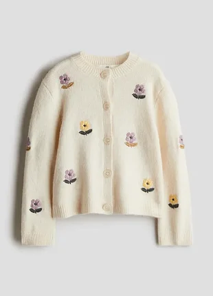Кофта на пуговицах кардиган с вышивкой h&amp;m