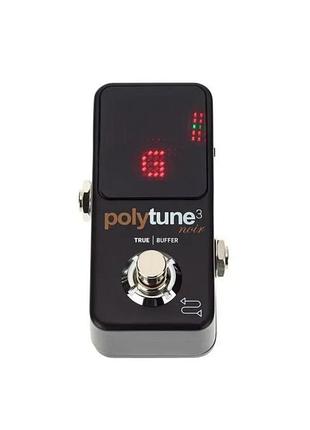 Гитарная педаль тюнер tc electronic polytune 3 noir / мини-тюнер для гитары брендовый профессиональный прибор с крутым аналоговым буфером 2