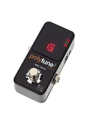Гитарная педаль тюнер tc electronic polytune 3 noir / мини-тюнер для гитары брендовый профессиональный прибор с крутым аналоговым буфером 3