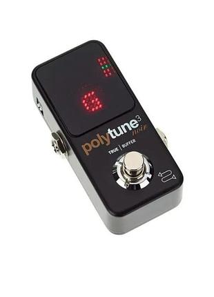 Гитарная педаль тюнер tc electronic polytune 3 noir / мини-тюнер для гитары брендовый профессиональный прибор с крутым аналоговым буфером