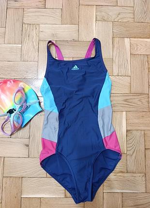 Слитный спортивный детский купальник adidas11/12р. 152р. купальник сдельный infinitex / fit colourblock басей,спорт, пляж