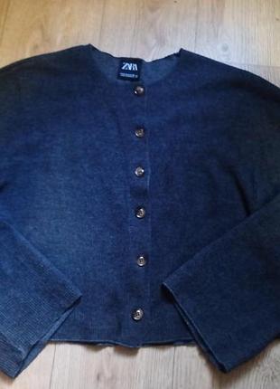 Укорочений кардиган zara в рубчик, s 2