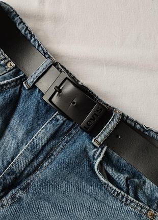 Черный кожаный ремень levi's 2