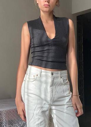 Графітовий жилет-топ pull&bear 2