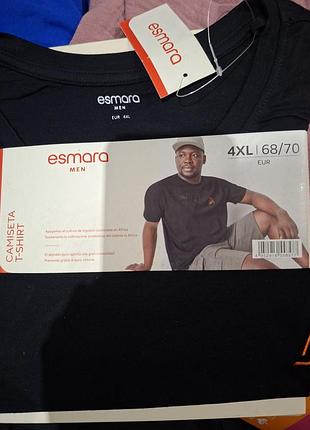 Новая качественная мужская футболка 4xl 4хл 68-70 livergy esmara men хлопок супер батал большой размер нитевичка черная