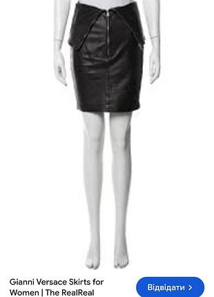 Интересная кожаная юбка gianni versace, р.xs-s