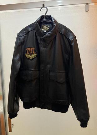 Куртка чоловіча san diego leather company а-2 шкіряна чорна розмір 44