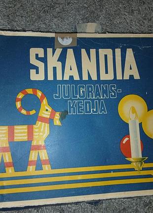 Старая винтажная гирлянда 16 ламп skandia швеция