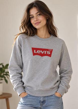 Світшот levi’s з великим логотипом, сірий, оригінал, розмір s