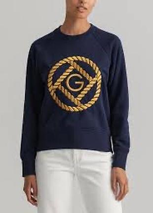 Світшот gant оригінал, розмір xl, синій, лого вишите