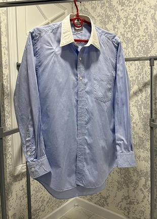 Вінтажна сорочка burberrys (burberry) з білим коміром | pure cotton (l / xl)