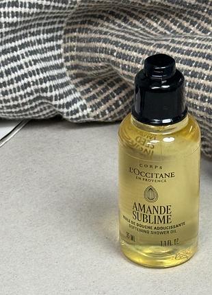 Ніжна очищаюча олія для душу l'occitane amande (almond) shower oil 35 ml