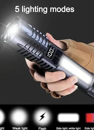 Ліхтарик led з вбудованим акумулятором та usb зарядкою