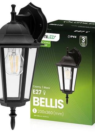 Фасадний світильник ретро lumiled bellis, настінний ліхтар для входу/тераси, чорний мат, e27, ip44