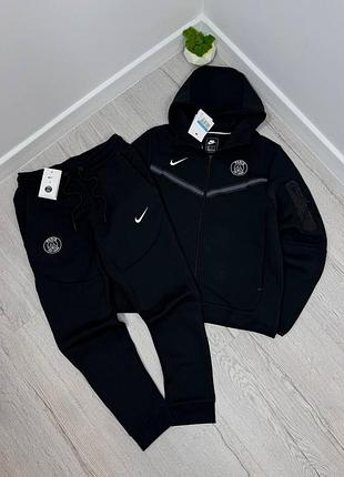 Чоловічий спортивний костюм nike tech fleece x psg чорний