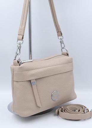 Сумка женская кожаная polina&eiterou c0227 beige