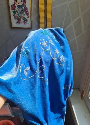 Костюм для танців для дівчинки, блакитний, з візерунком 4