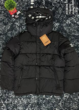 Чорний burberry пуховик-желетка